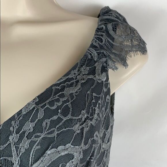 Jim Hjelm Occasions Grey lace fit and flare dress - Picture 4 of 8